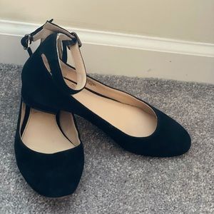 Vince Camuto Black Flats with Ankle Strap